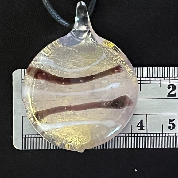 Lampwork & Dichroic Art Glass Pendant - Picture 5 of 7